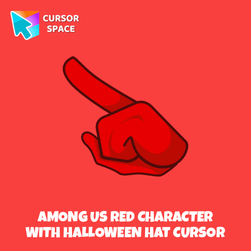 Among Us Red Character with Halloween Hat cursor